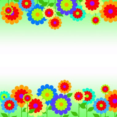 Border with spring flowers clipart