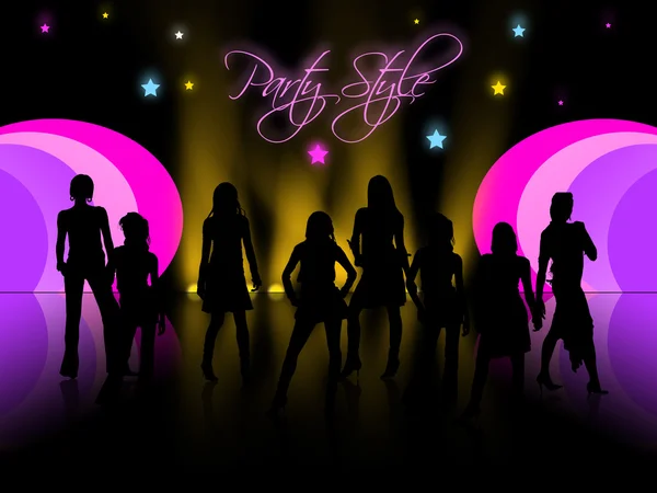 Silhouettes in night club — Stock Photo, Image