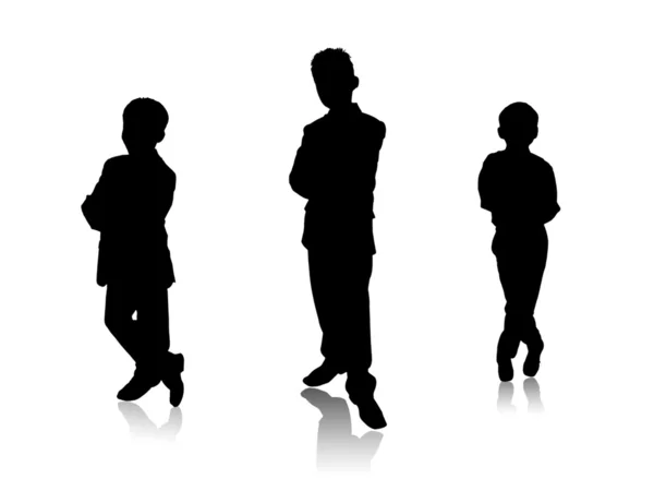 Silhouettes of the boys — Stock Photo, Image