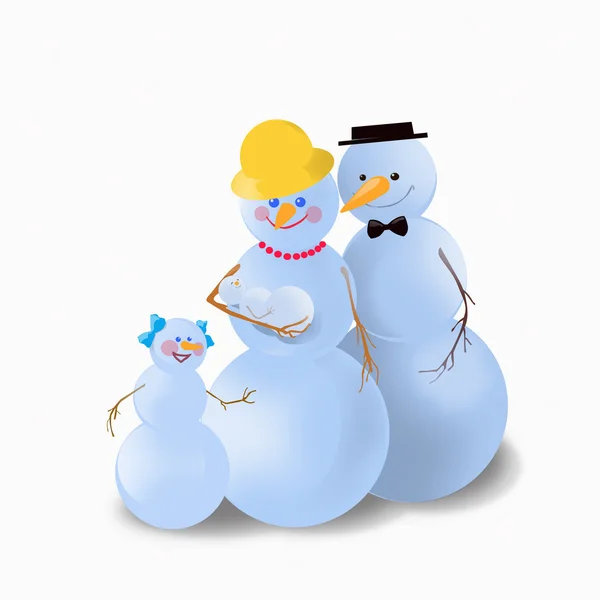 Rodina sněhulák — Stock fotografie