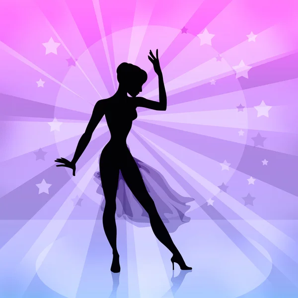Silhouette of dancer — Stock Photo, Image