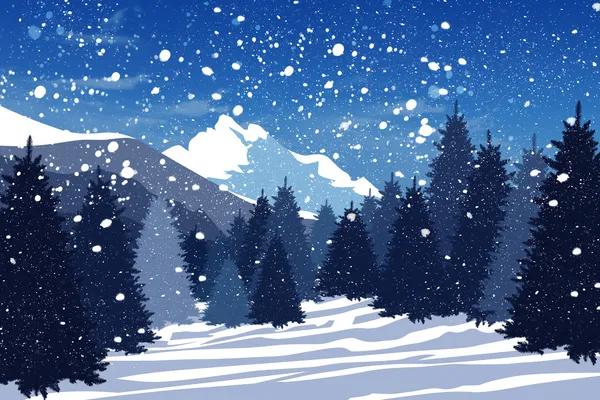Floresta de inverno nas montanhas Imagens De Bancos De Imagens Sem Royalties