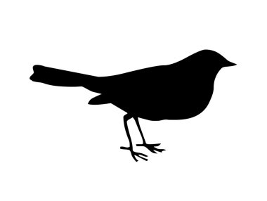 Little bird black silhouette clipart