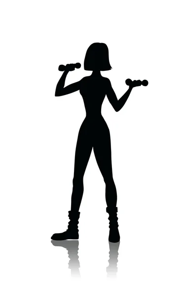 Sport girl silhouette — Stock Photo, Image
