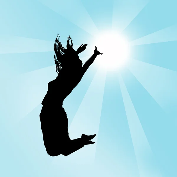 점프와 태양 — 스톡 사진