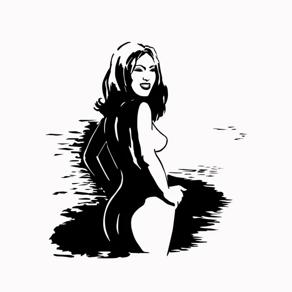 Γυμνή γυναίκα εικονογράφηση — Φωτογραφία Αρχείου