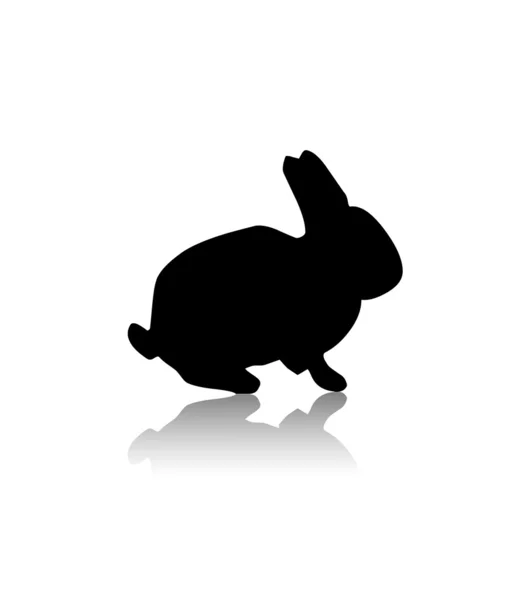 Černá silueta králíka, tvar — Stock fotografie