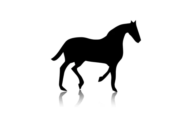 Silueta de caballo negro, forma, iso — Foto de Stock