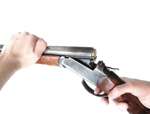 The Handgun in hand. — Stock Photo, Image