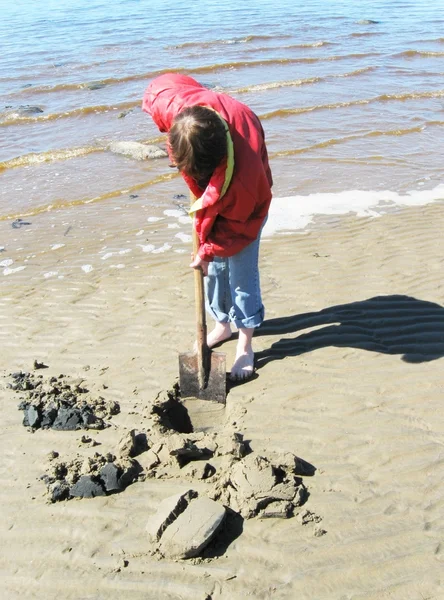 stock image The Girl with shovel.