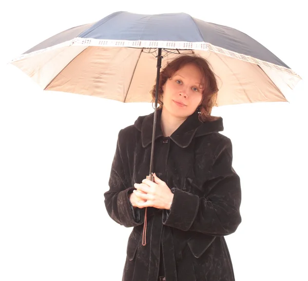 Flicka med ett paraply. — Stockfoto