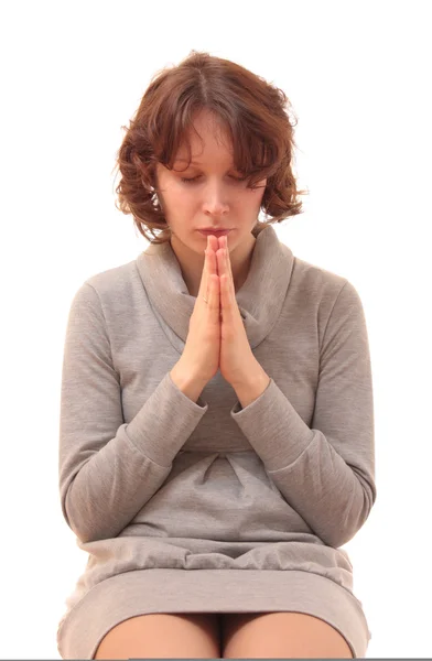 Žena se modlí. — Stock fotografie