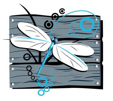 Fence dragonfly clipart