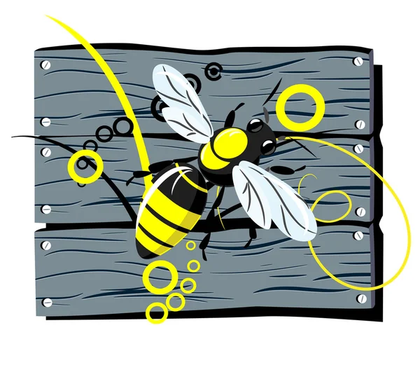 Cerca de abeja — Vector de stock