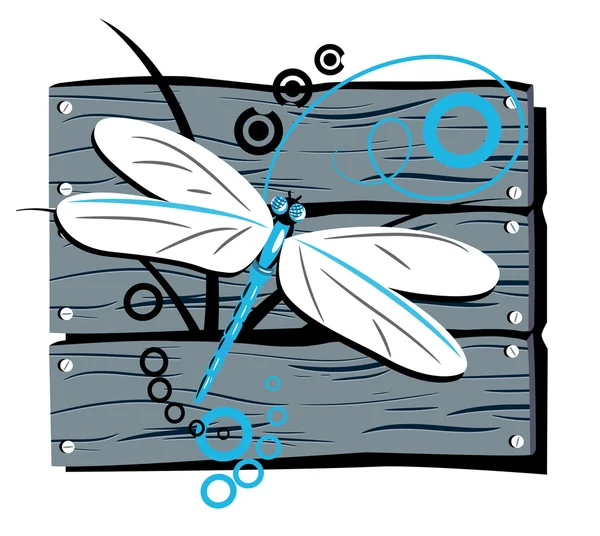 Clôture libellule — Image vectorielle
