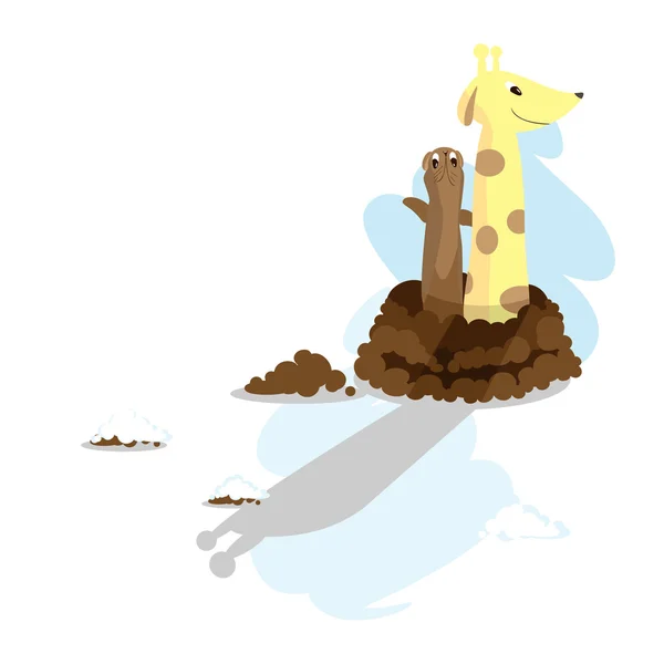 Groundhog Day_giraffe — Stock vektor