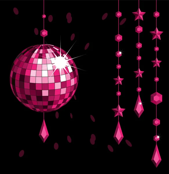 Boule disco _ rouge — Image vectorielle