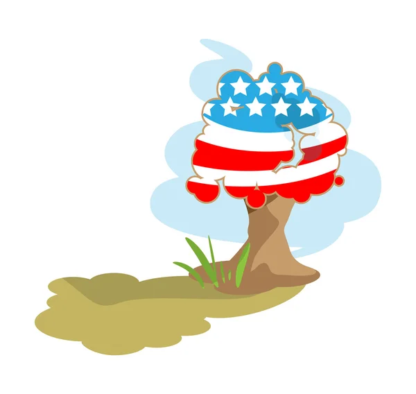 Árvore _ Bandeira dos EUA — Vetor de Stock