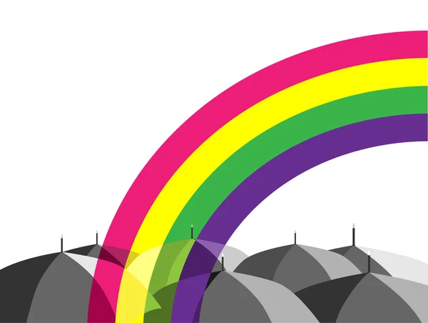 Umbrellas_rainbow — Stock Vector