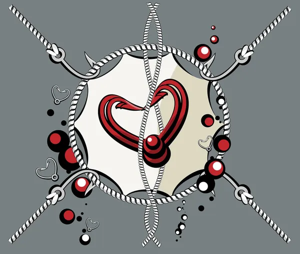Crochets motif _ coeur — Image vectorielle