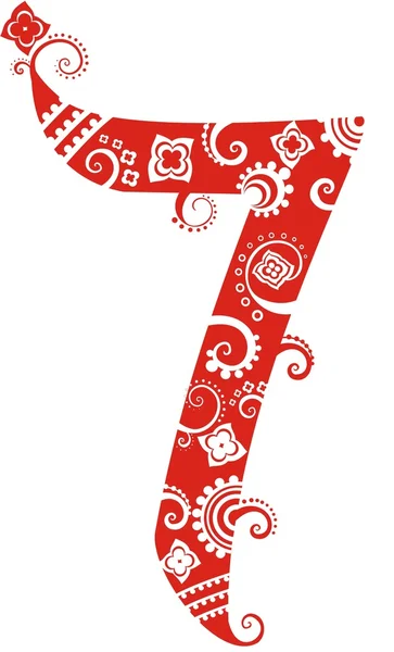 Stylized number seven symbol design — Stock Vector