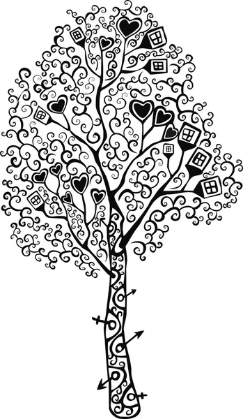Στυλιζαρισμένη δέντρο — Διανυσματικό Αρχείο
