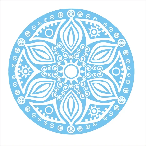 Flocon de neige bleu sur fond blanc — Image vectorielle