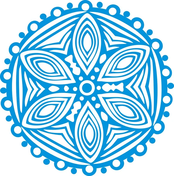 Flocon de neige bleu sur fond blanc — Image vectorielle