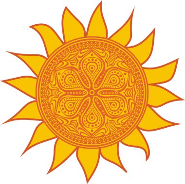 Stylized sun, symbol design clipart