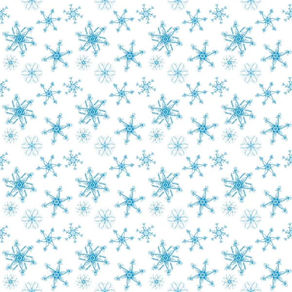 Sömlös snöflingor mönster — Stock vektor