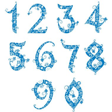 Set of stylized numbers