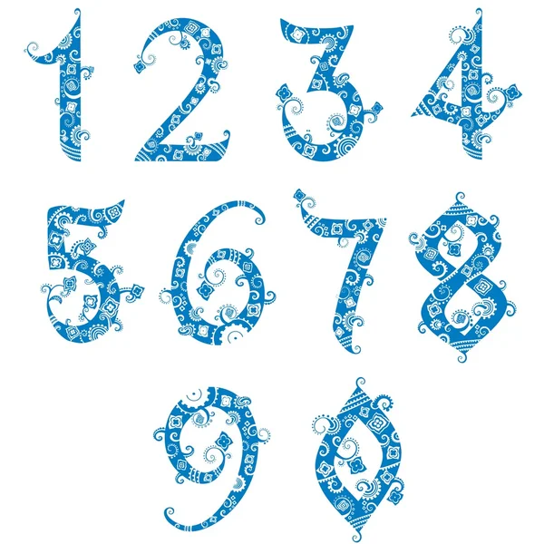 一連の様式化された番号 — ストックベクタ