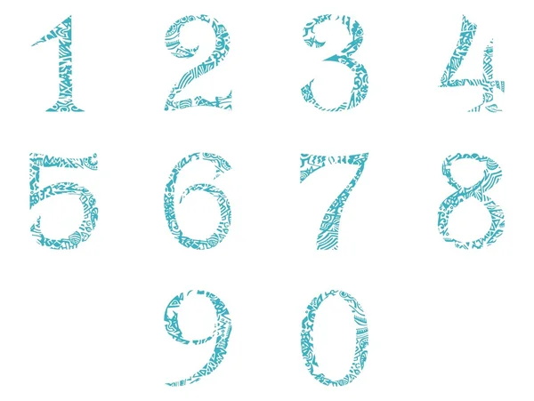 Ensemble de nombres stylisés — Image vectorielle