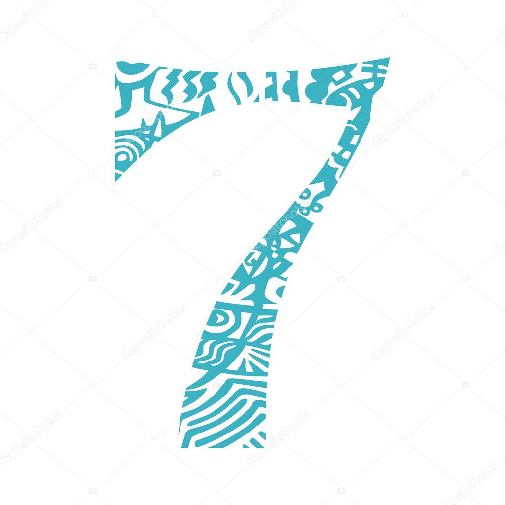 Estilizado número sete — Vetores de Stock © markovka #1518810