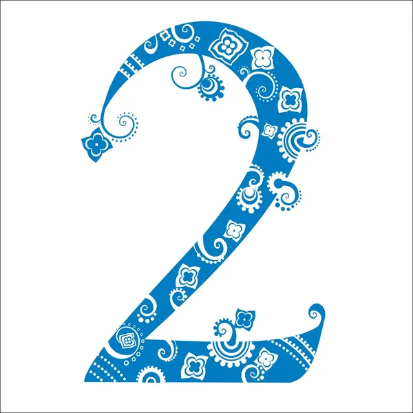 양식된 번호 twosymbol 디자인 — 스톡 벡터