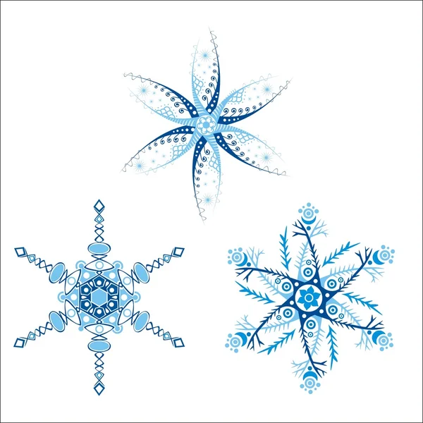 Set von originellen Schneeflocken für Ihre Desi — Stockvektor