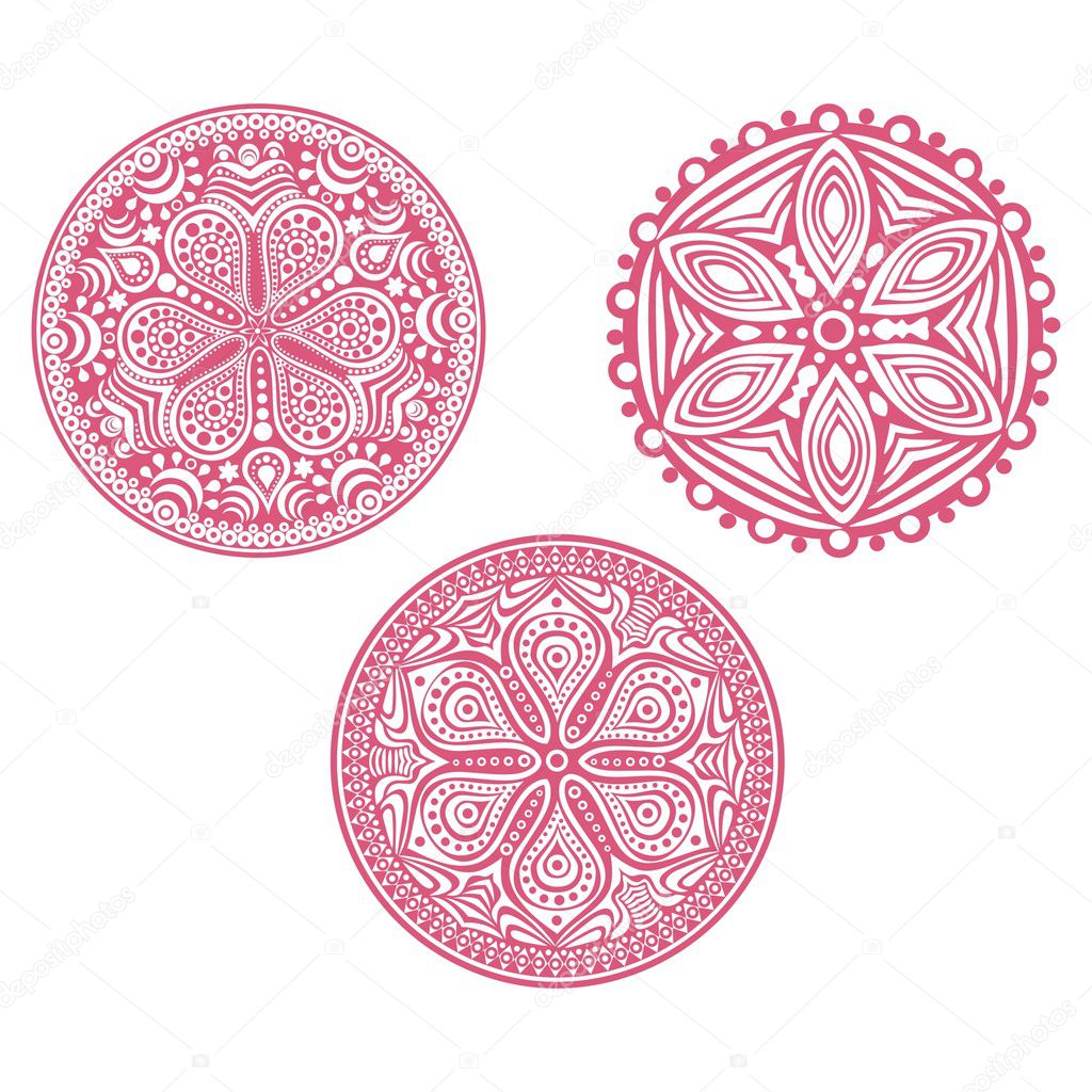 Set of cute vector circle ornament laces