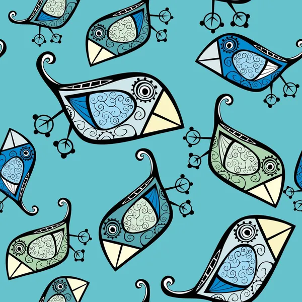 かわいい鳥のシームレスなパターン — ストックベクタ