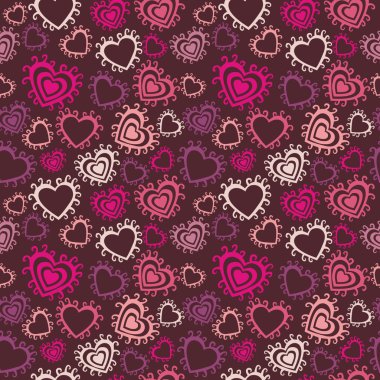 Romantic seamless pattern with hearts clipart