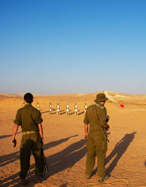 stock image Israeli soldiers excersice in a desert