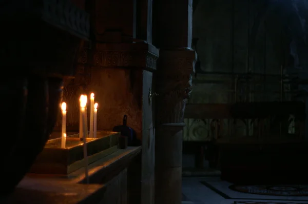 stock image Candles in a church