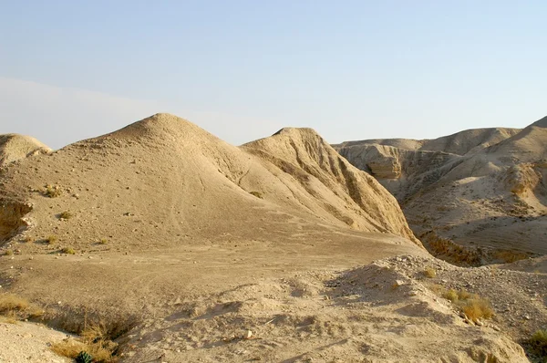 Arava poušť - mrtvá krajina, poza — Stock fotografie