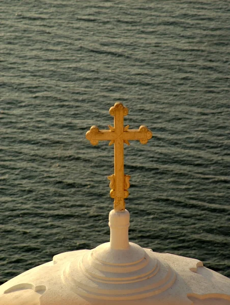 Iglesia ortodoxa en Santorini — Foto de Stock
