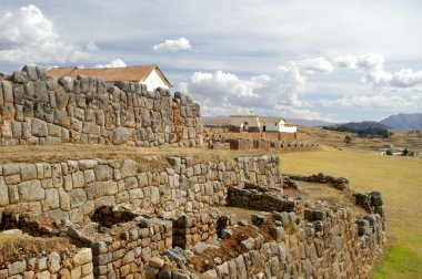 Inca castle ruins in Chinchero clipart