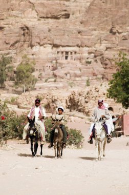 Petra ruins and mountains in Jordan clipart