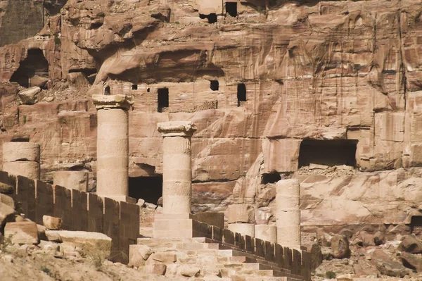 Ruinas y montañas de Petra en Jordania —  Fotos de Stock