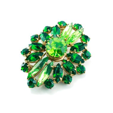 A green brooch isolated clipart