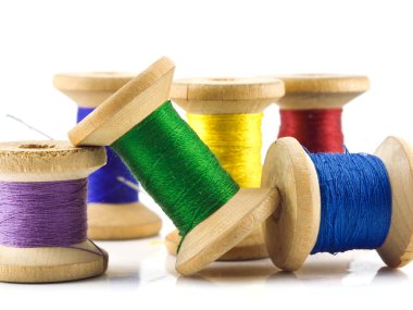 Spools of thread isolated clipart