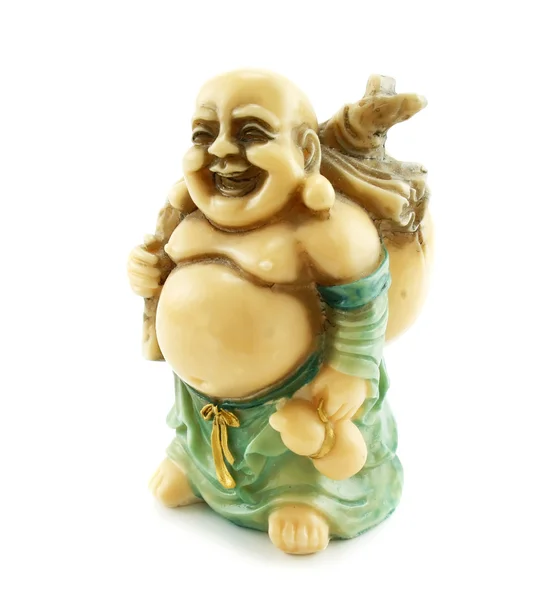 Statuette of a glad monk isolated Royalty Free Stock Images