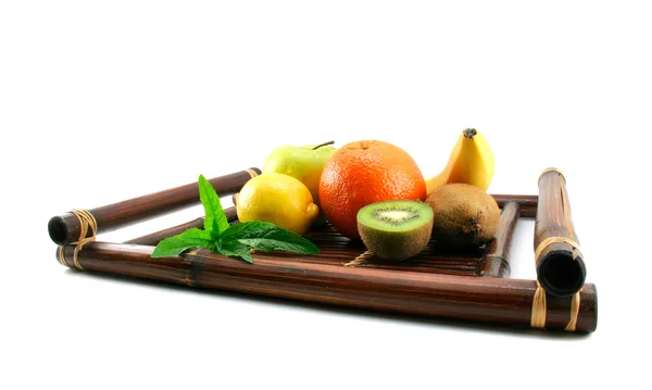 Fruits on a tray isolated — Stock Photo, Image